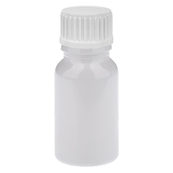 10ml Globuliflasche 3mm Giessring weiß Standardverschluss WhiteL. UT18/10