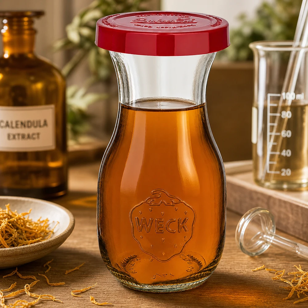 Vielseitige WECK Glasflasche 290ml perfekt für Meal Prep Getränke und hausgemachte Extrakte