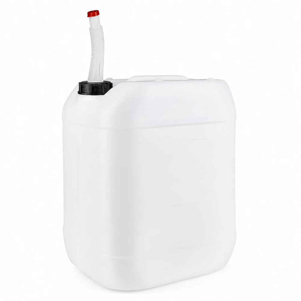 Kanister 20 Liter mit Auslaufrohr Flex Lebensmittelechter HDPE Kanister 20L mit Flex-Auslaufrohr für sichere Flüssigkeiten