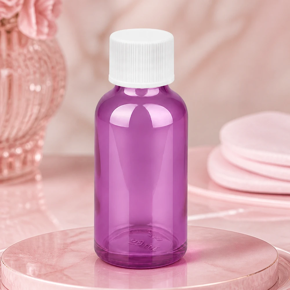 30ml Flasche 11mm Schraubverschluss weiss Standard PurpleLine UT18/30 Premium 30ml Violettflasche mit weißem Gewinde ideal für DIY-Kosmetik und Naturprodukte