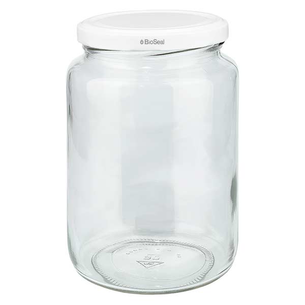 795ml Rundglas mit BioSeal Deckel weiß UNiTWIST