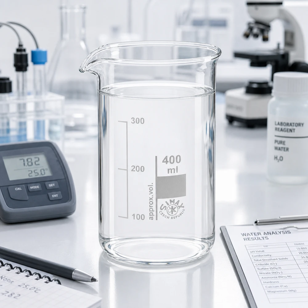 Becherglas 400ml Borosilikatglas, hohe Form Zylindrisches Laborbecherglas 400ml hohe Form mit sichtbarer Milliliter-Skalierung