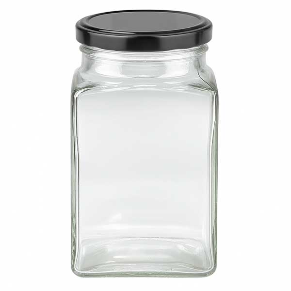 260ml Tetraglas mit BasicSeal Deckel schwarz UNiTWIST