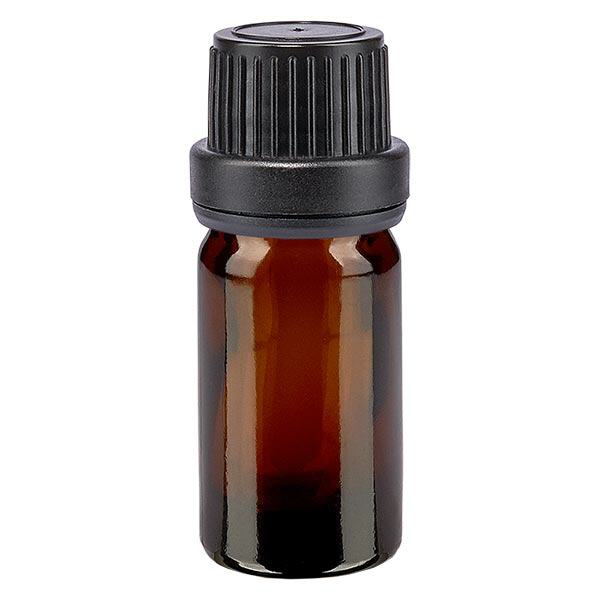 Apothekenflasche braun 5ml Schraubverschluss schwarz Dichteinlage Originalitätsverschluss Apothekenflasche braun 5ml Schraubverschluss schwarz Dichteinlage Originalitätsverschluss