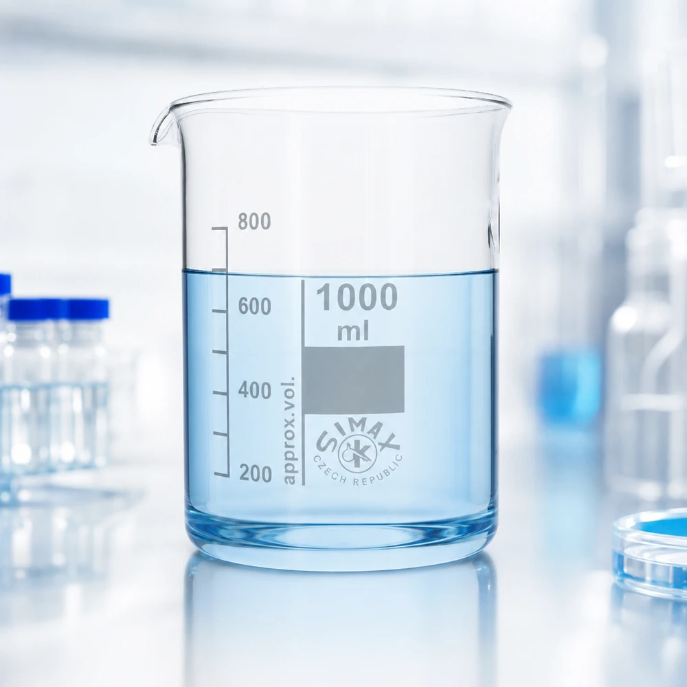 Becherglas 1000ml Borosilikatglas, niedrige Form Säurebeständiges Laborbecherglas 1000ml aus Borosilikatglas für aggressive Chemikalien