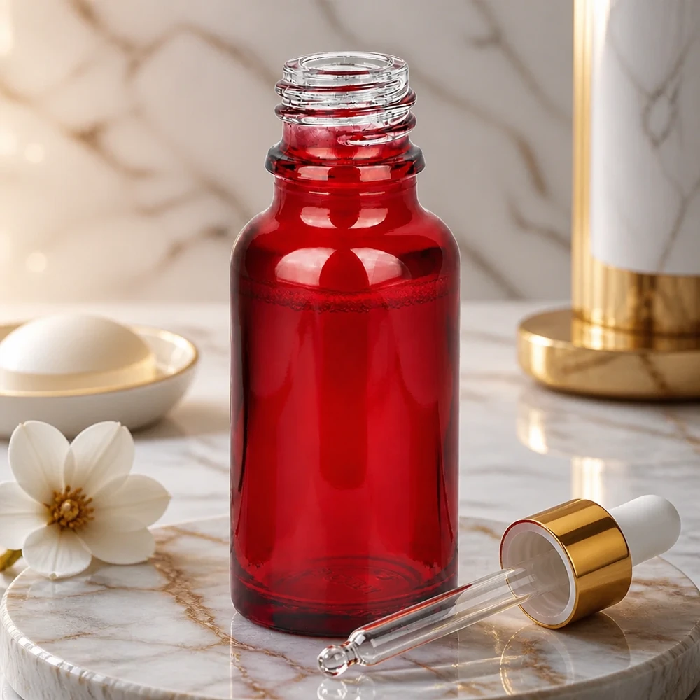 20ml Apothekenflasche RedLine UT18/20 UNiTWIST Robuste 20ml Glasflasche RedLine UT18/20 UNiTWIST mit Dropper für sichere Wirkstofflagerung