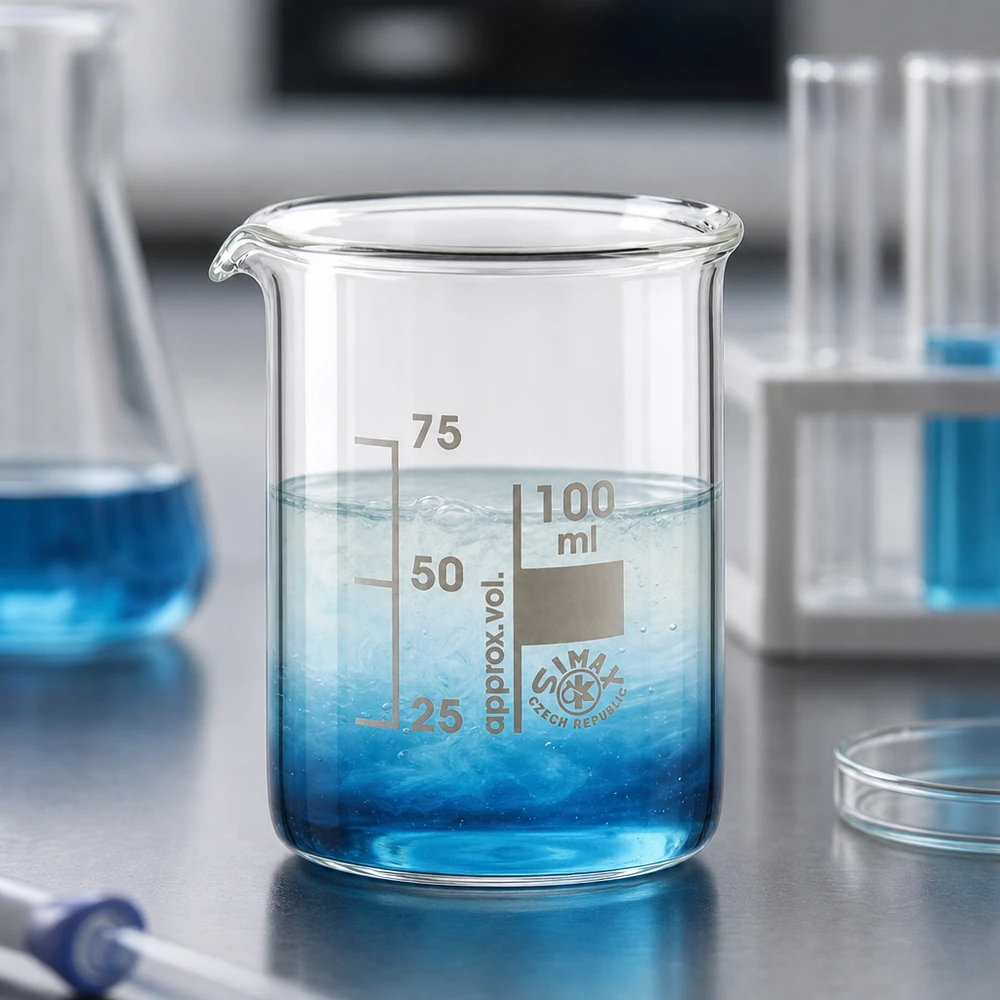 Wissenschaftliches Becherglas 100ml kompakte Form ideal für kleine Volumina und Tests