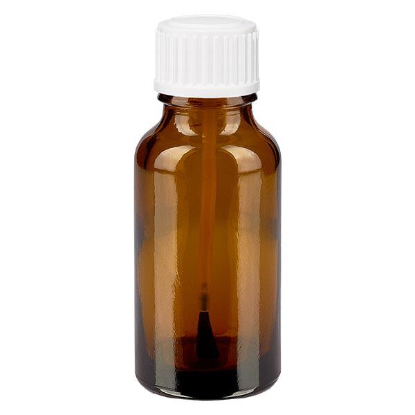 Apothekenflasche braun 20ml Schraubverschluss weiß Pinsel Apothekenflasche braun 20ml Schraubverschluss weiß Pinsel