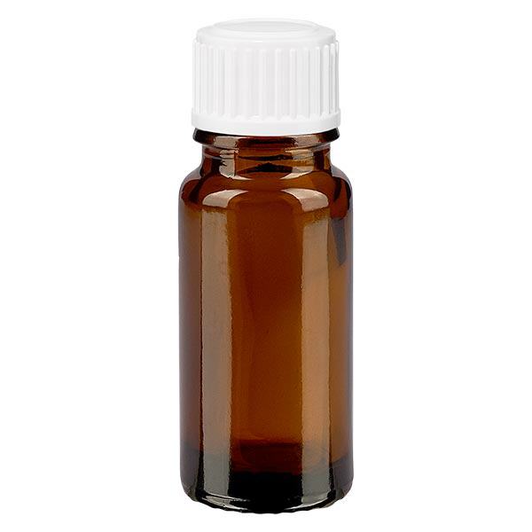 Apothekenflasche braun 10ml Schraubverschluss weiß Standard Apothekenflasche braun 10ml Schraubverschluss weiß Standard