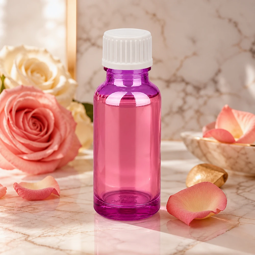 20ml Tropfflasche 0.9mm weiss Standard PurpleLine. UT18/20 Kompakte Purple Tropfflasche 20ml perfekt für ätherische Öle und Aromatherapie