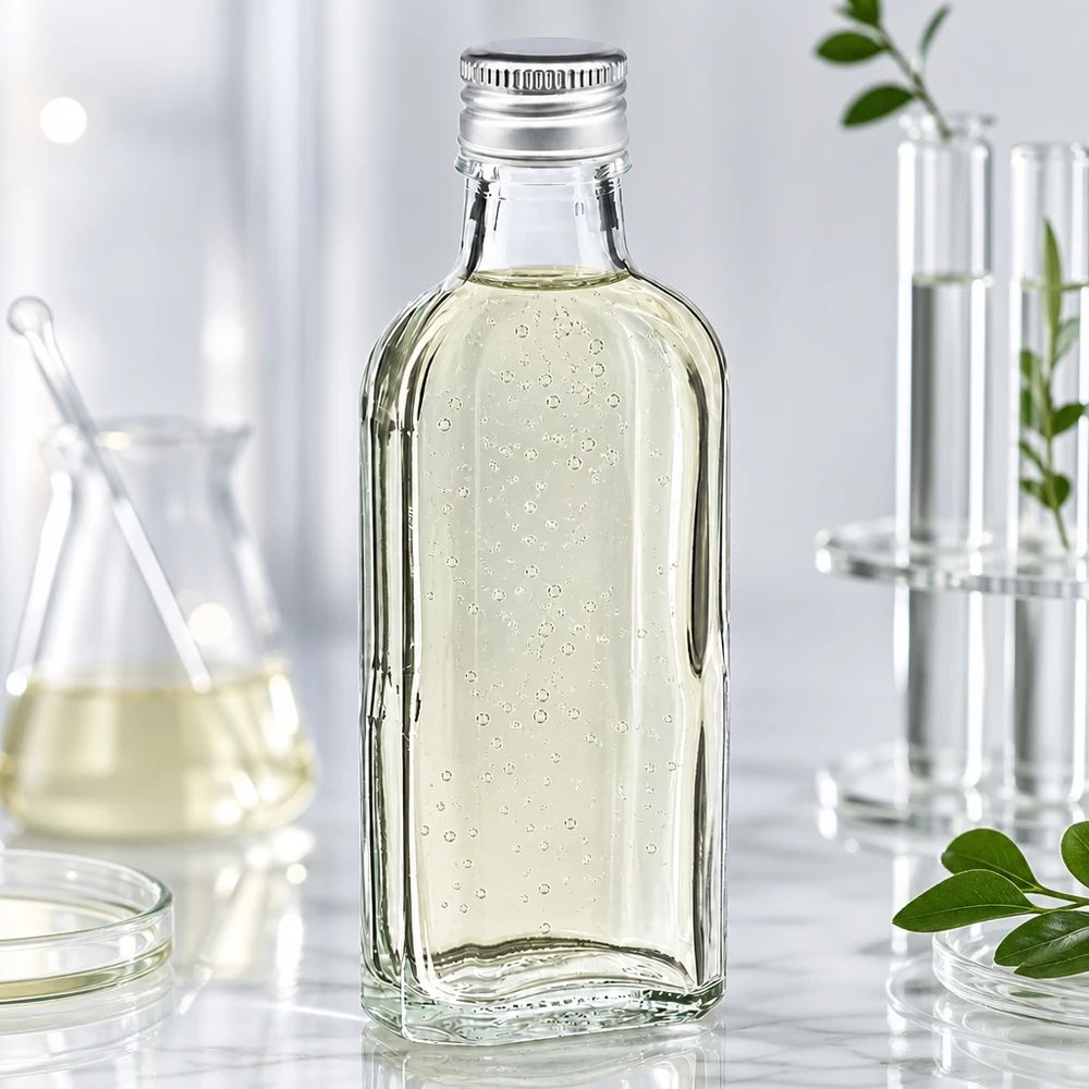 100 ml Meplat klar mit Alu Verschluss silber PP22 Rechteckige Klarglasflasche 100ml Meplat mit Aluminiumverschluss PP22 für ätherische Öle