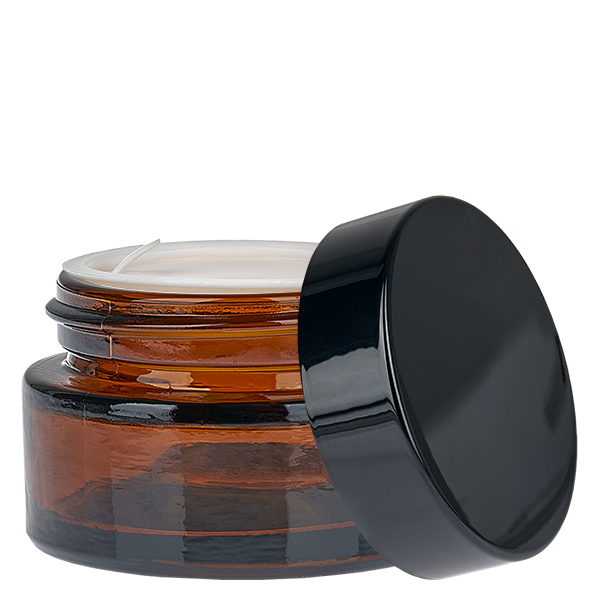 Glastiegel 20ml braun mit Einlegedeckel UNiTWIST