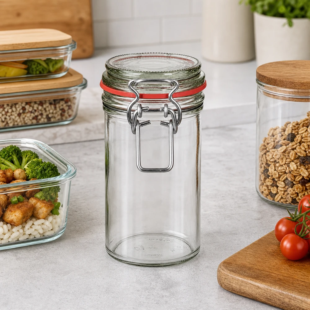 272ml Vorratsglas Typ G mit Bügelverschluss UN.. 272ml Vorratsglas mit Bügelverschluss für Küche - stilvolle Aufbewahrung von Gewürzen und Lebensmitteln im modernen Desi