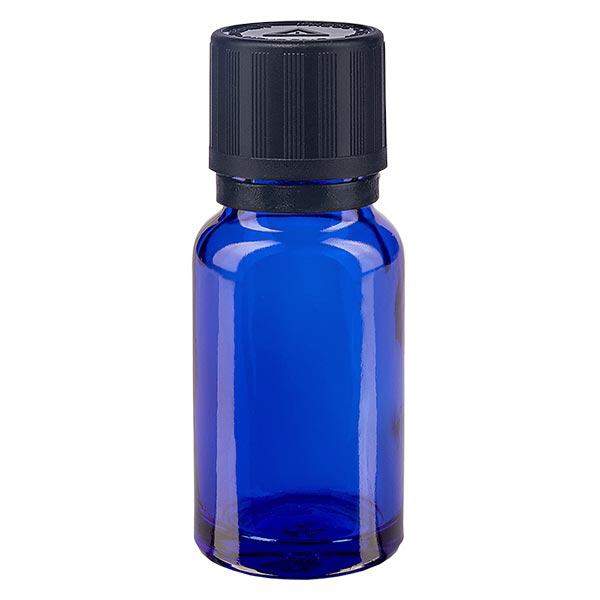 Apothekenflasche blau 10ml Tropfer Giessring 1mm schwarz Kindersicherung Blindenwarnsymbol Originalitätsverschluss