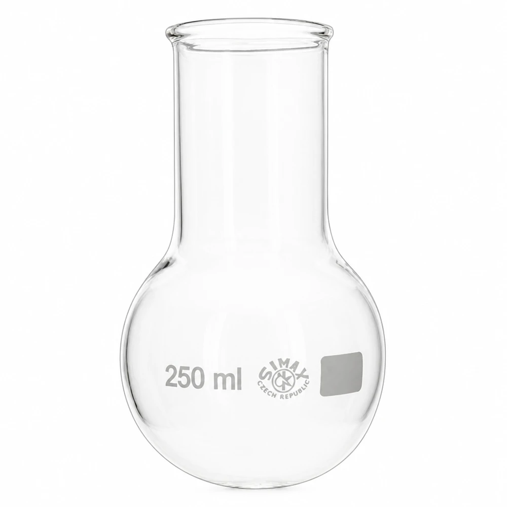 Rundkolben 250ml Weithals 250ml Laborkolben aus hochwertigem Klarglas mit Weithalsöffnung für Synthese und Analyse