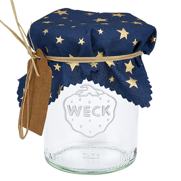 Stoff Schmuckdeckchen blau "Sterne" 12cm eckig Stoff Schmuckdeckchen blau "Sterne" 12cm eckig