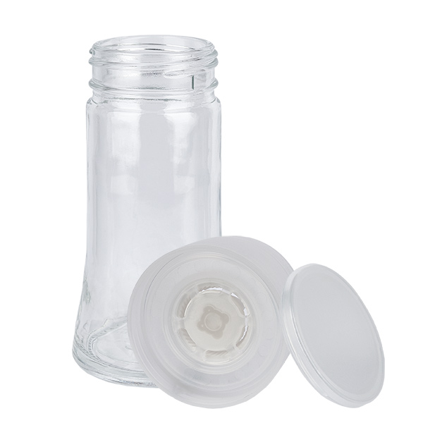 Salz-/Gewürzglas 95ml mit Mühle (grob) weiß Salz-/Gewürzglas 95ml mit Mühle (grob) weiß