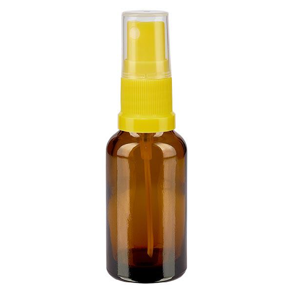 Apothekenflasche braun 20ml Sprayaufsatz gelb Apothekenflasche braun 20ml Sprayaufsatz gelb