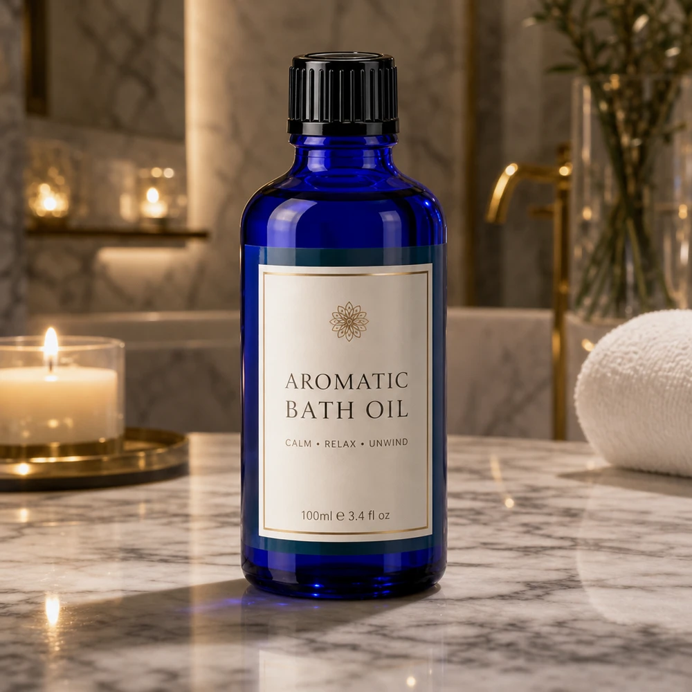 Apothekenflasche blau 50ml Tropfverschluss 1mm schwarz Standard Kobaltblaue 100ml Tropfflasche aus Apothekerglas mit präziser 1mm Dosieröffnung und Kerzen