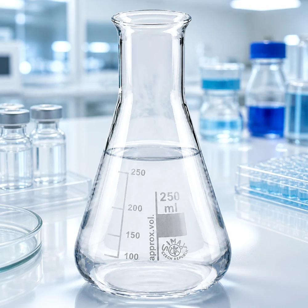 Professioneller Laborkolben 250ml mit konischer Form für optimales Mischen und Schwenken