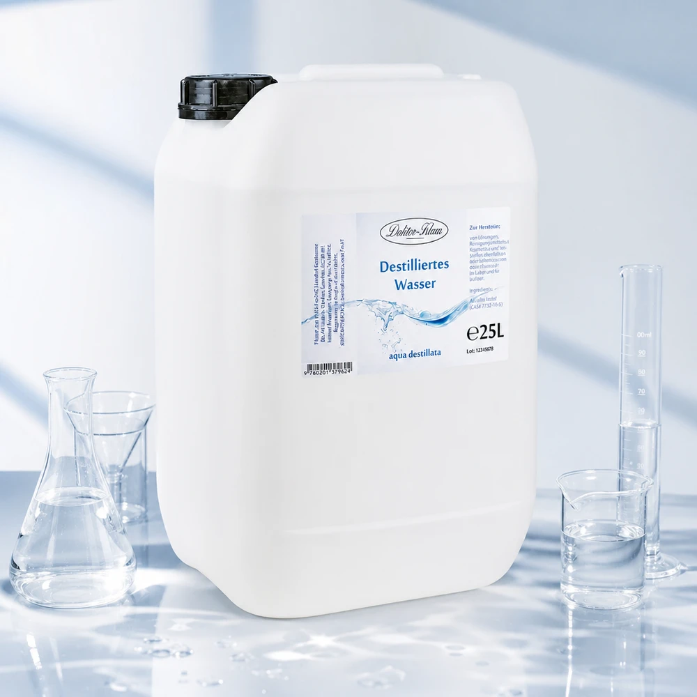 Destilliertes Wasser 25L Doktor-Klaus Weißer 25-Liter-Behälter mit destilliertem Wasser von Doktor-Klaus für den Großbedarf