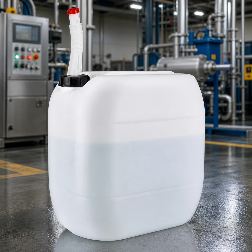 Kanister 30 Liter mit Auslaufrohr Flex Rechteckiger HDPE Kanister 30 Liter mit flexiblem Füllstutzen für gewerbliche Nutzung