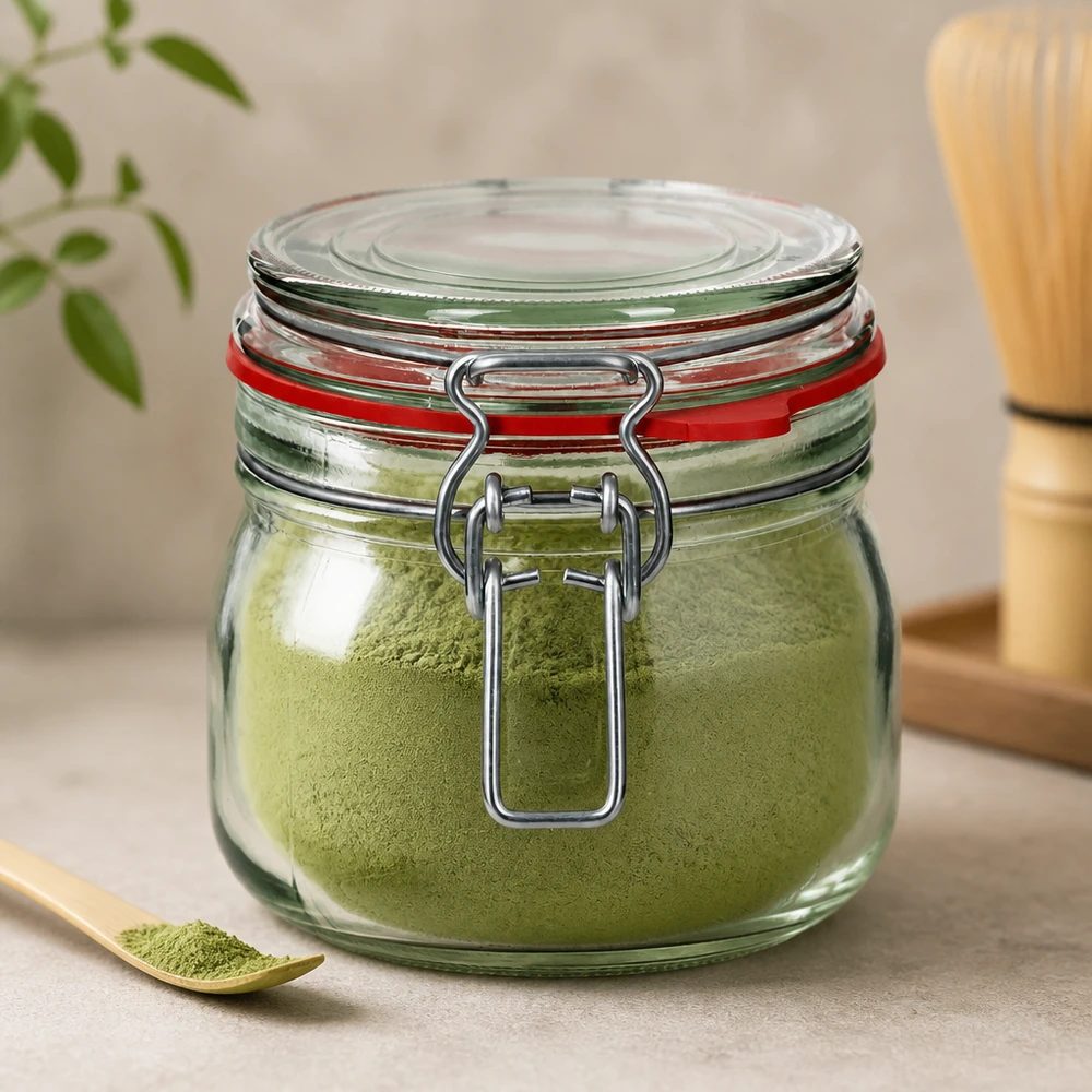 634ml Vorratsbehälter mit dichtem Gummiring schützt Aromastoffe vor Feuchtigkeit und Luft