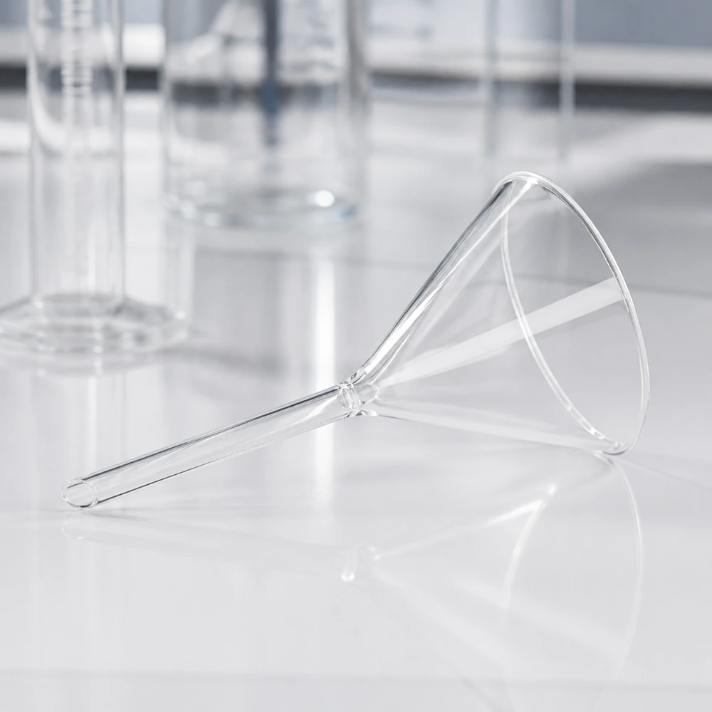 Korrosionsbeständiger Labortrichter 85mm mit optimaler Trichterform für exakte Dosierung