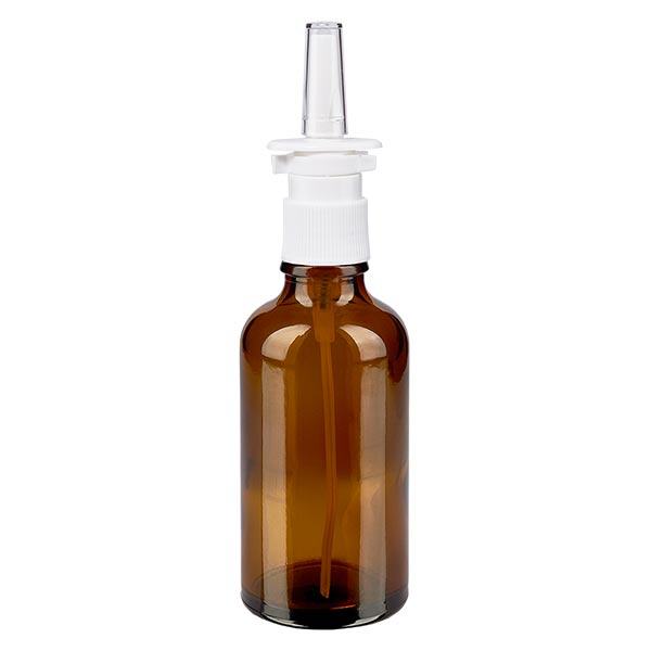 Apothekenflasche braun 50ml Nasenzerstäuber weiß Standard Apothekenflasche braun 50ml Nasenzerstäuber weiß Standard