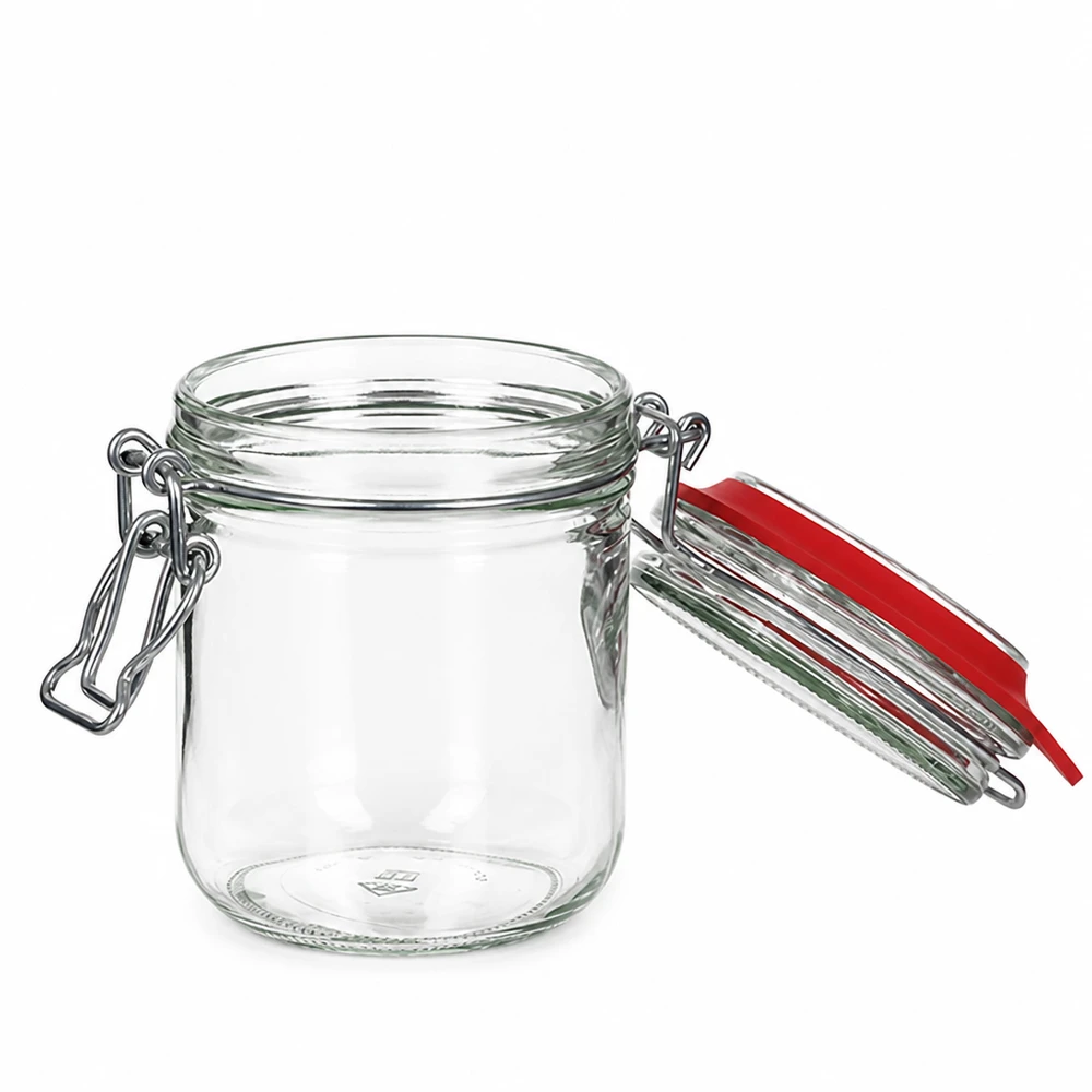 400ml Vorratsglas Typ G mit Bügelverschluss UN.. Traditionelles Weckglas 400ml mit Bügelmechanismus aus robustem Glas für nachhaltigen Haushaltsgebrauch