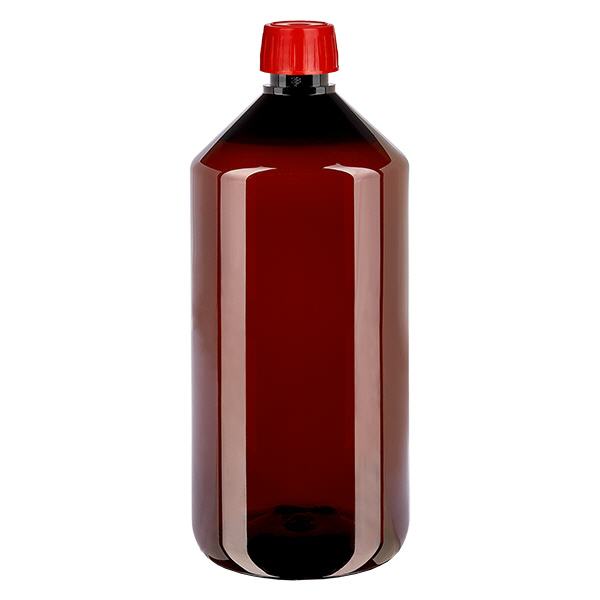 PET Flasche 1000ml mit EntgasungsVerschluss rot PET Flasche 1000ml mit EntgasungsVerschluss rot