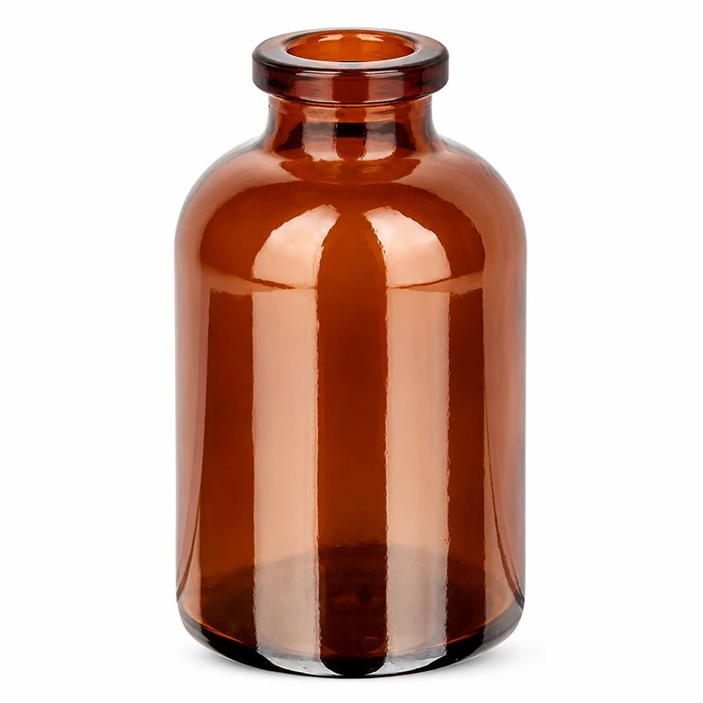 Pharmaflasche 30ml aus braunem Glas zylindrische Form mit engem Flaschenhals
