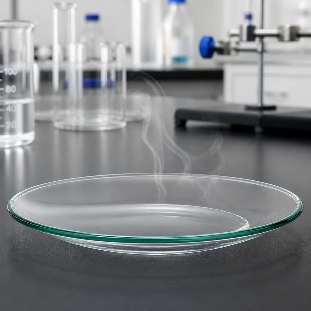 Uhrglasschale ø110 mm Glatte Oberfläche der 110mm Uhrglasschale ermöglicht einfache Reinigung im Labor