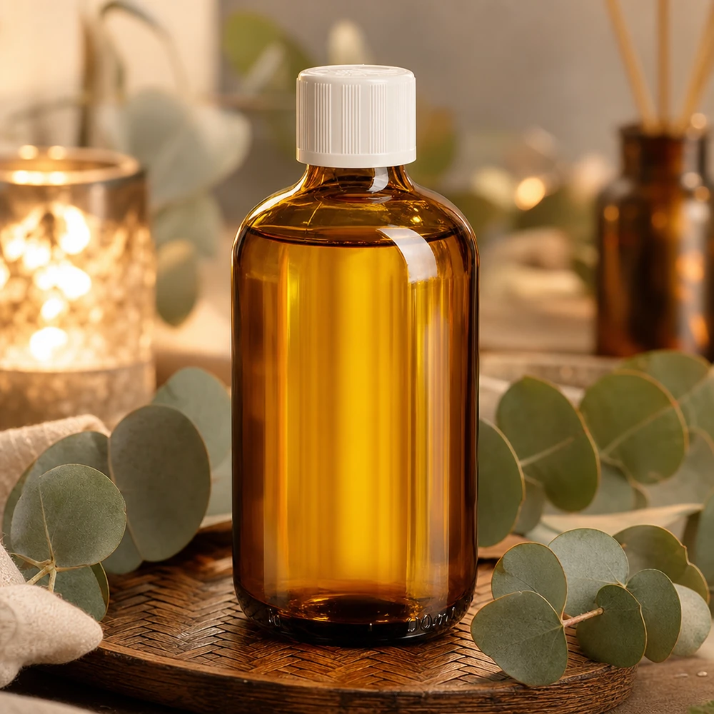 Apotheken Braunglasflasche 100ml Standard mit KiSi Verschluss weiß 11mm Aromatherapie