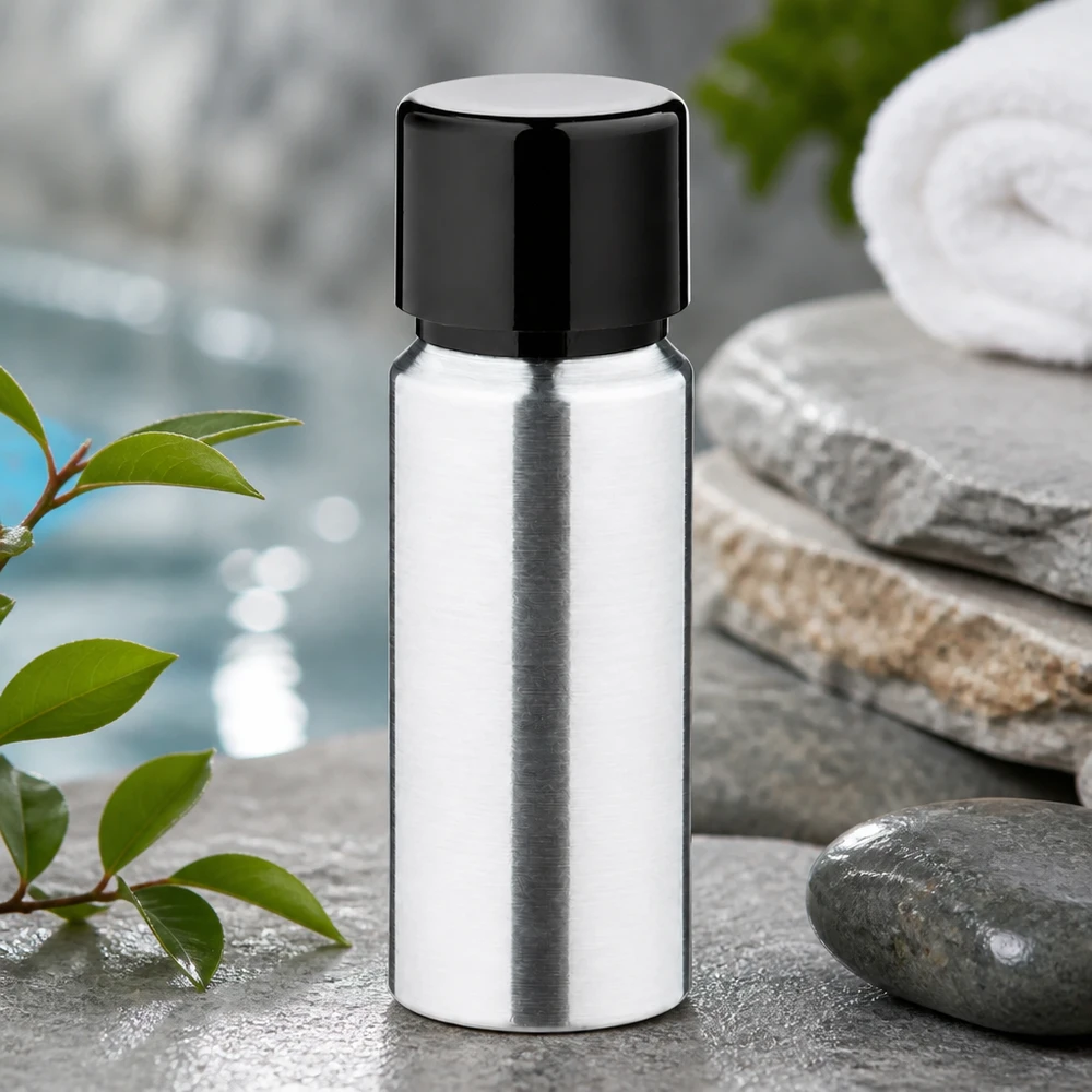 20ml geschliffene Aluflasche mit Schraubkappe Handliche 20ml Aluflasche mit edler Chromoptik perfekt für Reise und mobile Nutzung