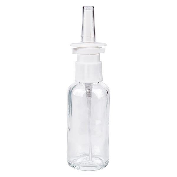 Apothekenflasche klar 30ml Nasenzerstäuber weiß Standard Apothekenflasche klar 30ml Nasenzerstäuber weiß Standard