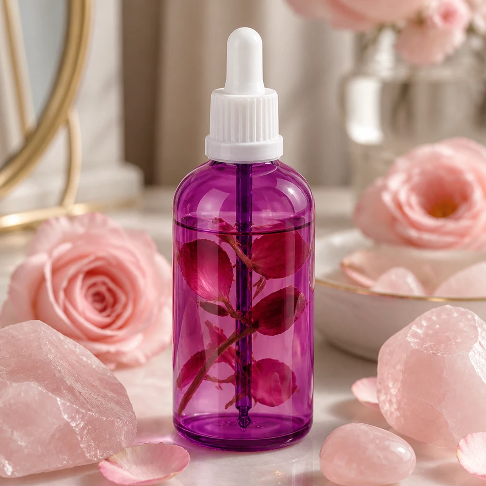 100ml Pipettenflasche weiss Originalität Schraubverschlusserschluss PurpleLine UT18/100 Violette Tropfflasche 100ml perfekt für die hygienische Aufbewahrung von Beauty-Produkten