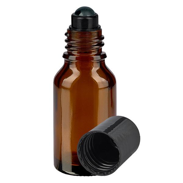 Apothekenflasche braun 30ml Roll-On Verschluss schwarz Apothekenflasche braun 30ml Roll-On Verschluss schwarz