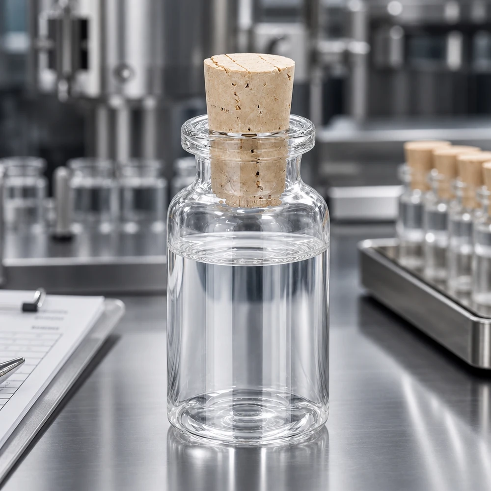 Klarglas-Probenflasche 10ml mit Korkstopfen 11/14mm für chemische Laboranwendungen