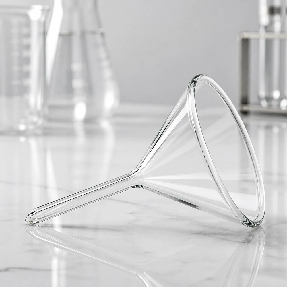 Trichter ø40mm Kalk-Soda, Winkel 60°, Kurzstil Ergonomischer Glastrichter mit 60-Grad-Neigung und kompaktem Design für einfache Handhabung