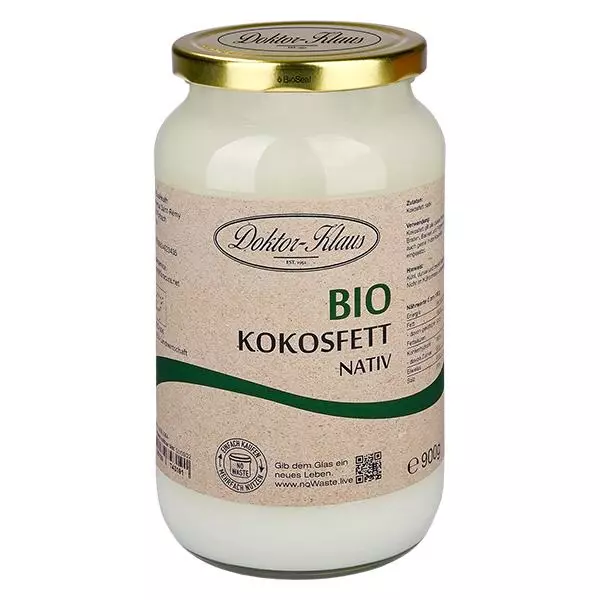 Kokosfett nativ Bio 900g Doktor-Klaus noWaste Kokosfett nativ Bio 900g Doktor-Klaus noWaste