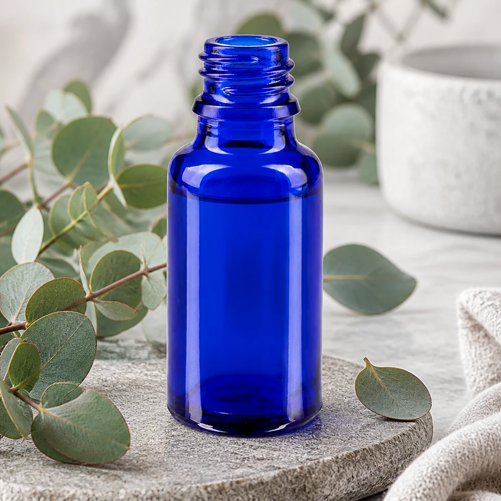 Tropfflasche 20ml DIN 18 BLAUGLAS ApoGlas Apothekerflasche 20ml in intensivem Blau mit präzisem Gewinde für sichere Lagerung