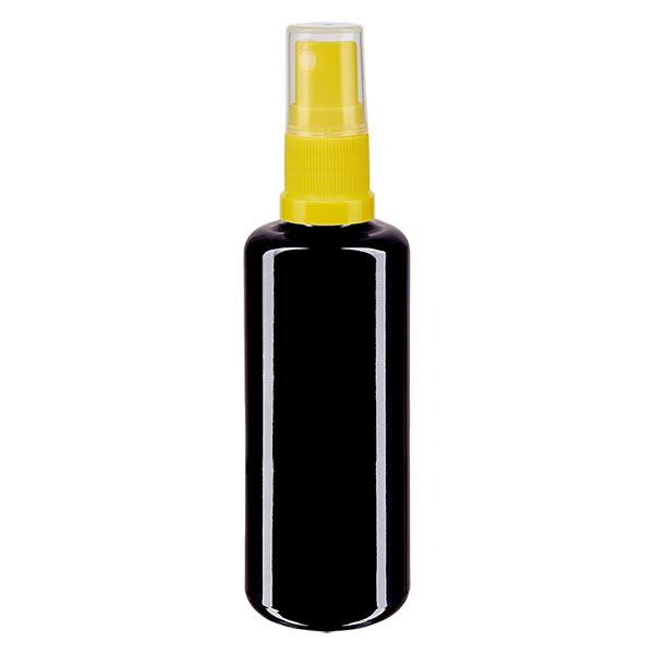 Apothekenflasche violett 100ml Sprayaufsatz gelb Apothekenflasche violett 100ml Sprayaufsatz gelb