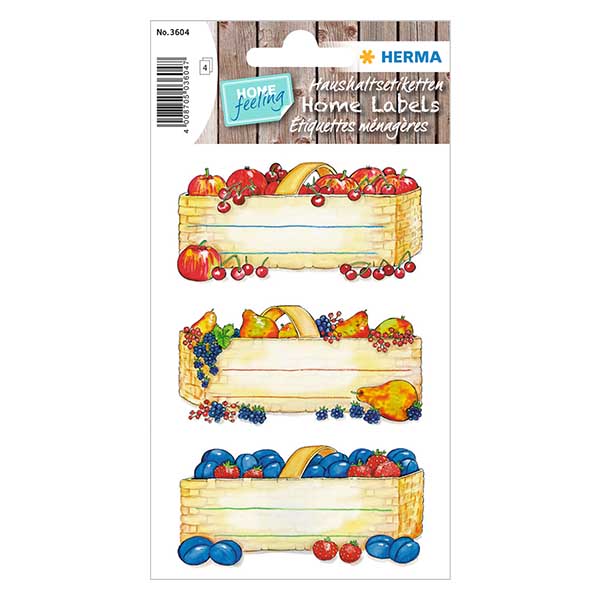 Küchenetiketten "Obstkörbe" (12 Aufkleber) Küchenetiketten "Obstkörbe" (12 Aufkleber)