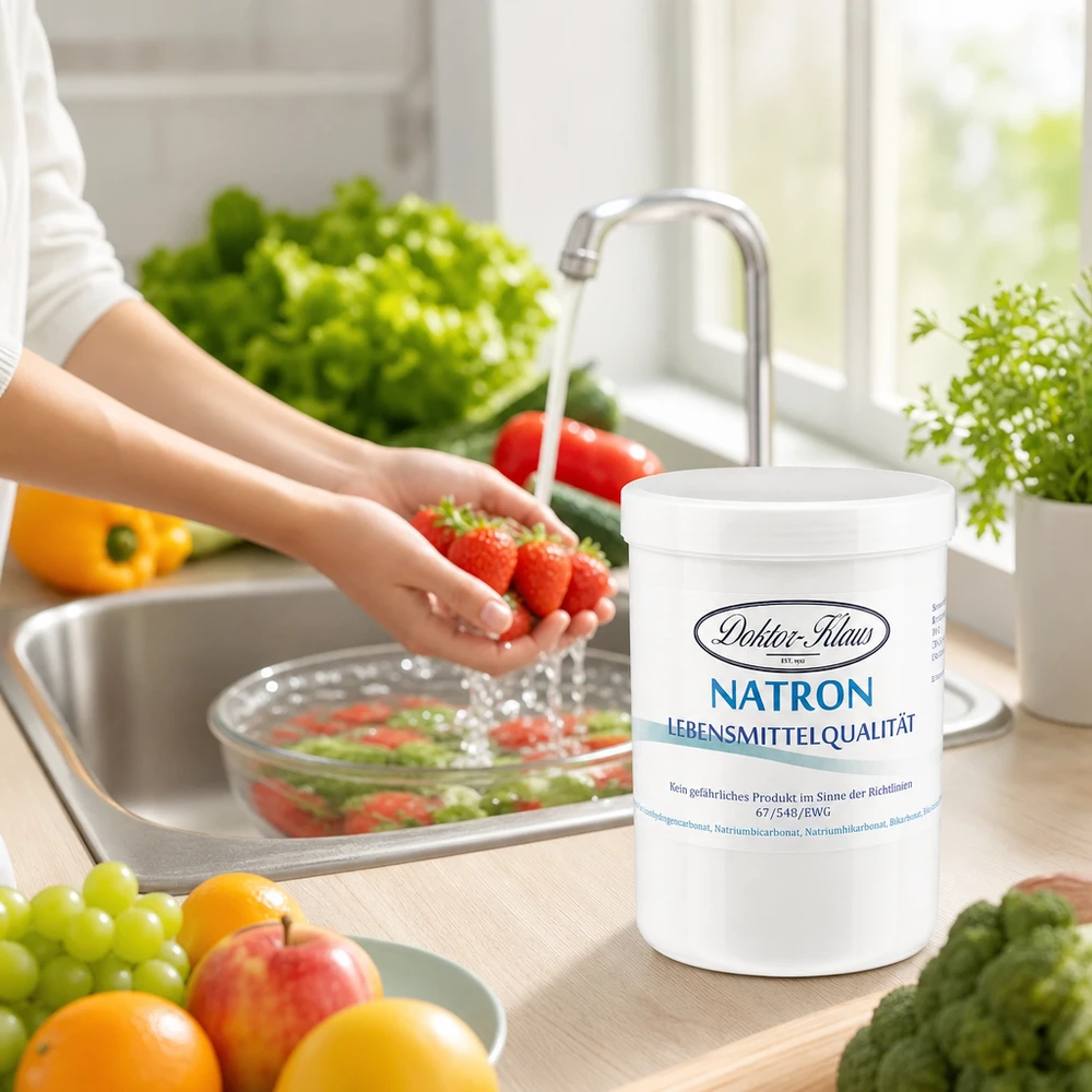 Natron 1kg Doktor-Klaus Natron Doktor Klaus 1kg Dose weiß für natürliche Lebensmittelreinigung