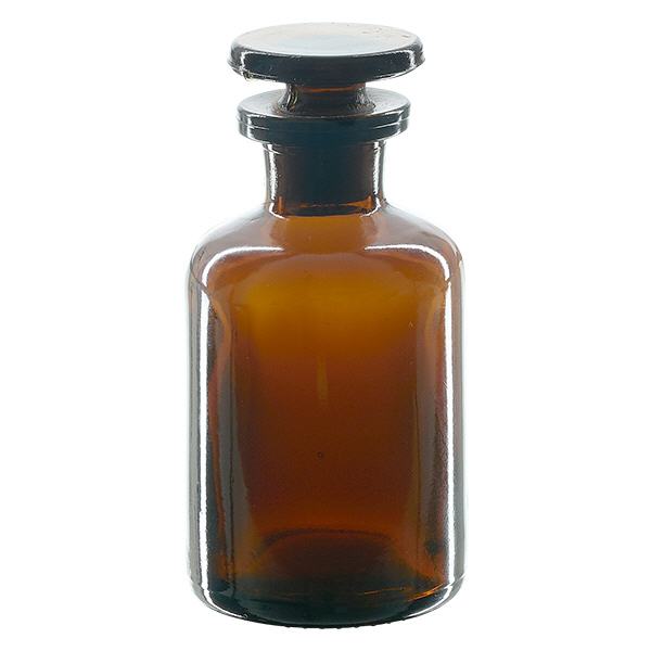 Rundschulterfl. 50ml braun Enghals Glasstopfen Rundschulterfl. 50ml braun Enghals Glasstopfen