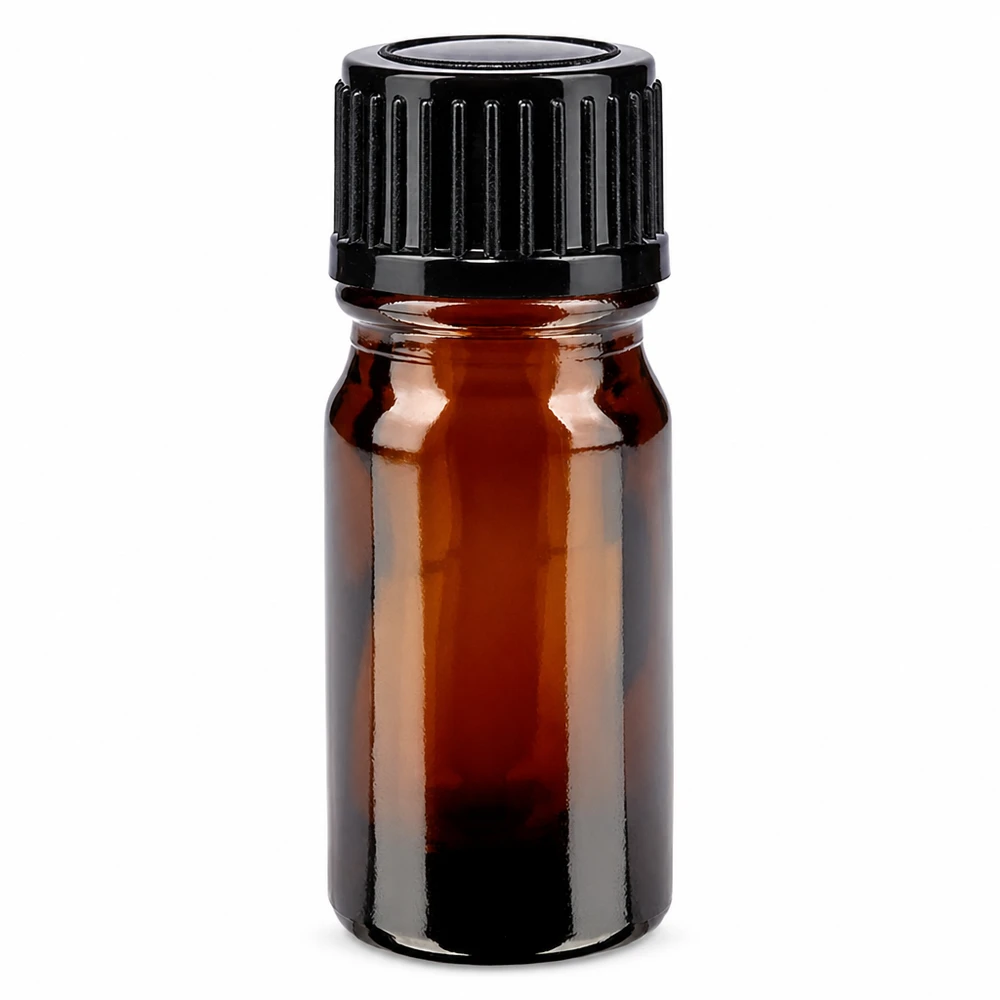 Apothekenflasche braun 5ml Schraubverschluss schwarz Standard Kleine braune Glasflasche 5ml mit kindersicherem Schraubverschluss schwarz