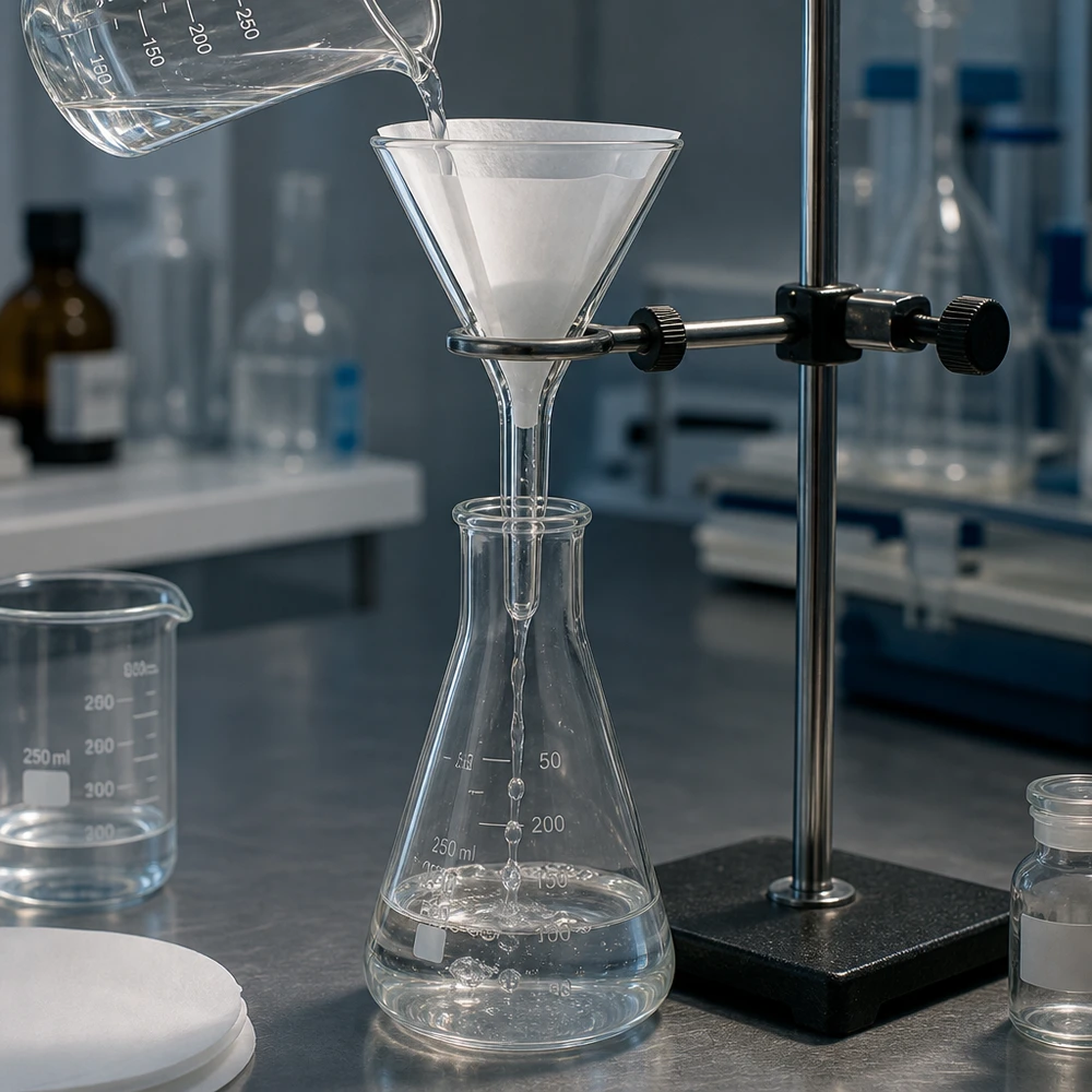 Professioneller Labortrichter aus klarem Glas 30mm ideal für Qualitätskontrolle und Forschung