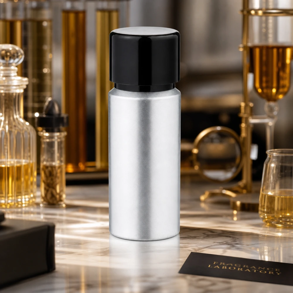 20ml gebeizte Aluflasche mit Schraubkappe Handliche 20ml Aluflasche mit schwarzer Kappe - optimal dosierbar für kleine Mengen