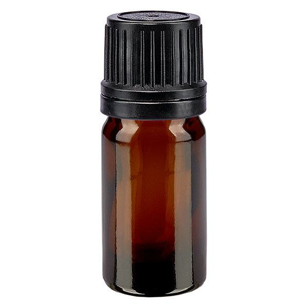Apothekenflasche braun 5ml Schraubverschluss schwarz Giessring Originalitätsverschluss Apothekenflasche braun 5ml Schraubverschluss schwarz Giessring Originalitätsverschluss